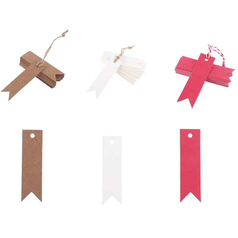 100 blank kraft paper gift tags, view 6 - MRSLM