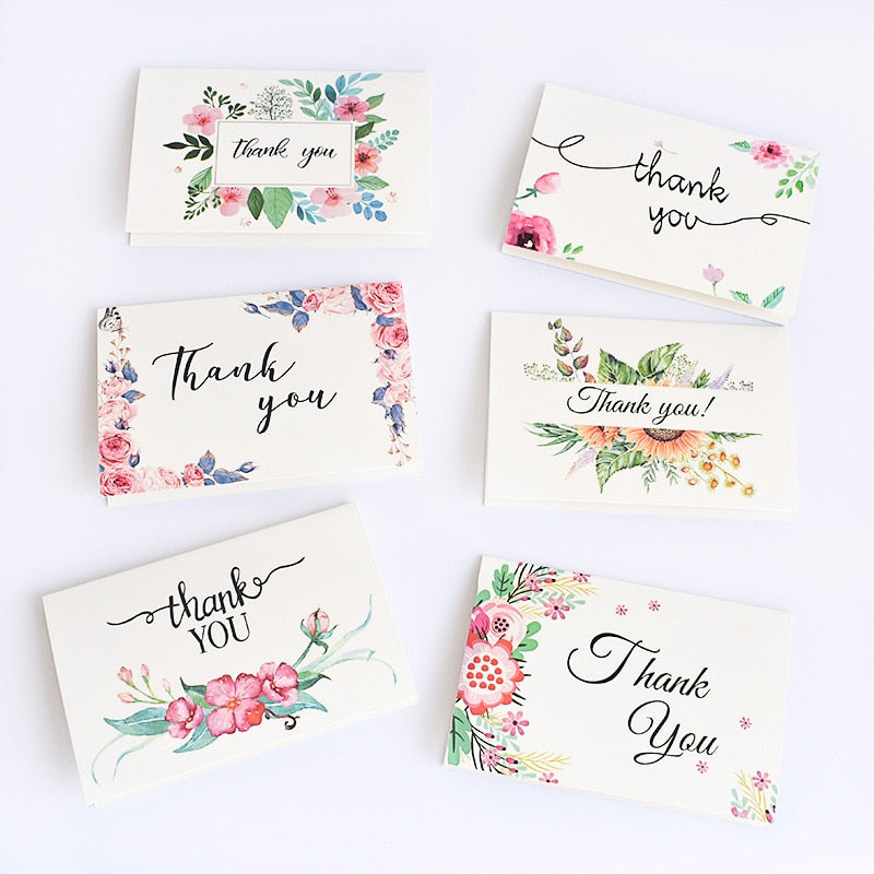 Set of 6 Thank You Cards with Envelopes