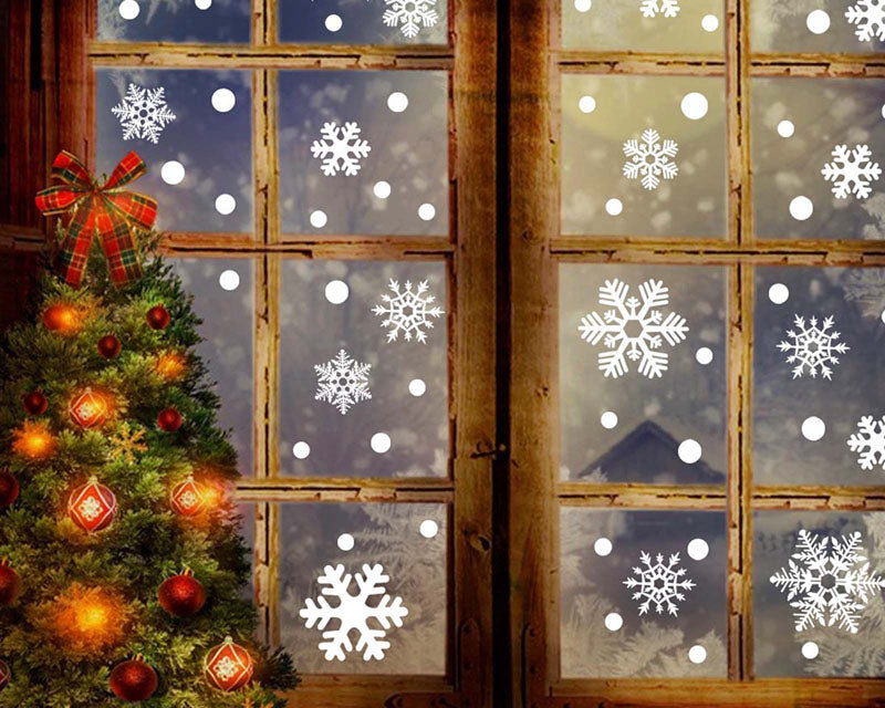 Christmas Snowflake Window Stickers 48 Pcs Set