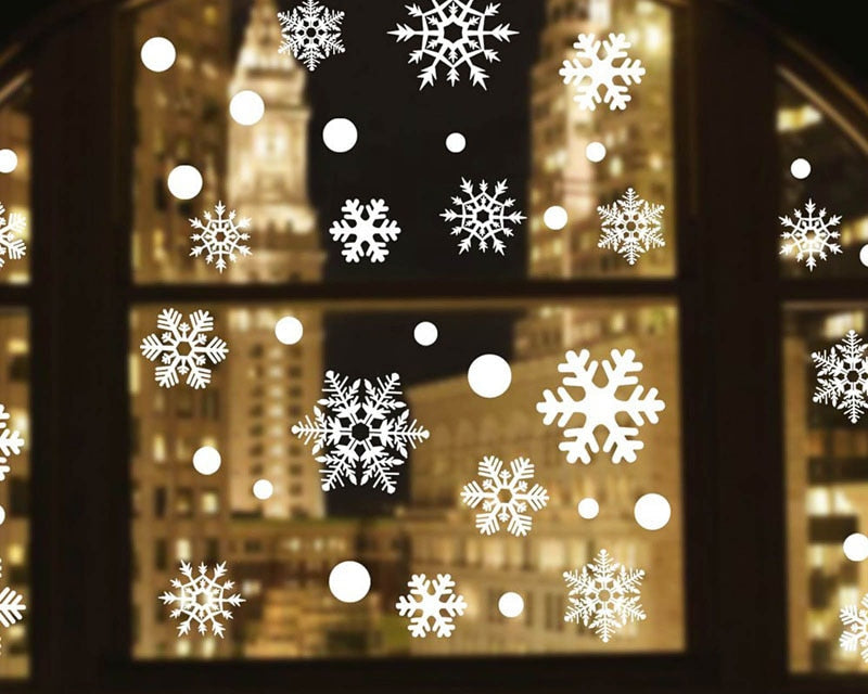 Christmas Snowflake Window Stickers 48 Pcs Set