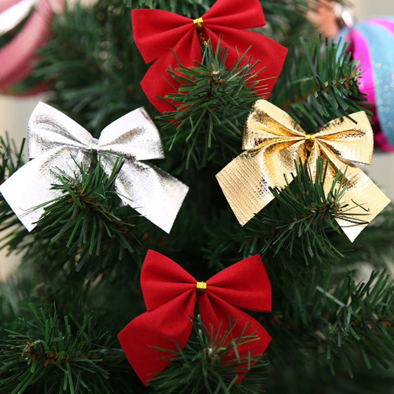 Set of 12 Christmas Bowknot Shaped Ornaments