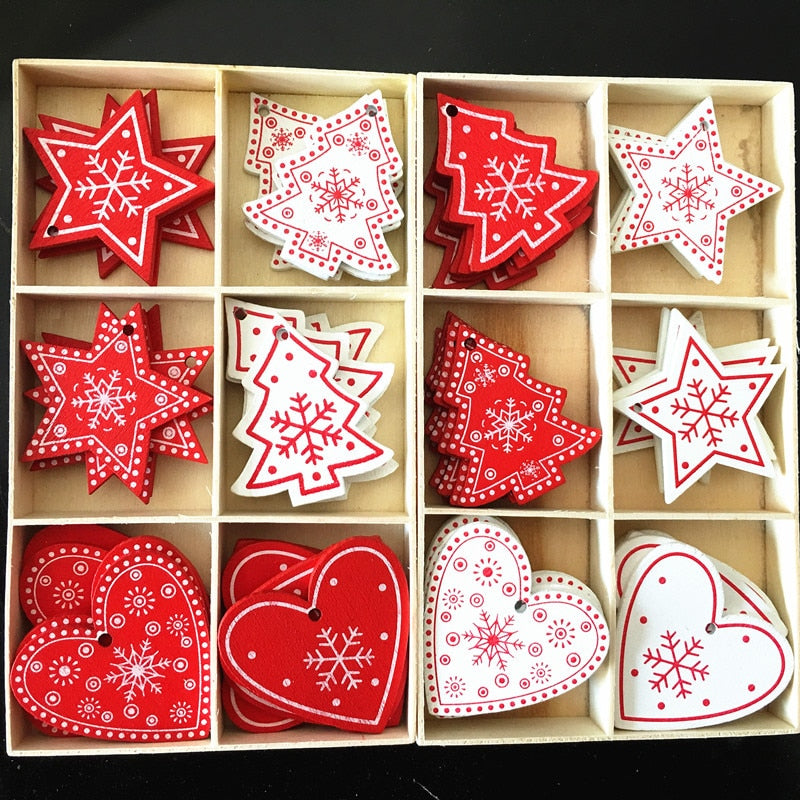 wooden christmas pendants - MRSLM