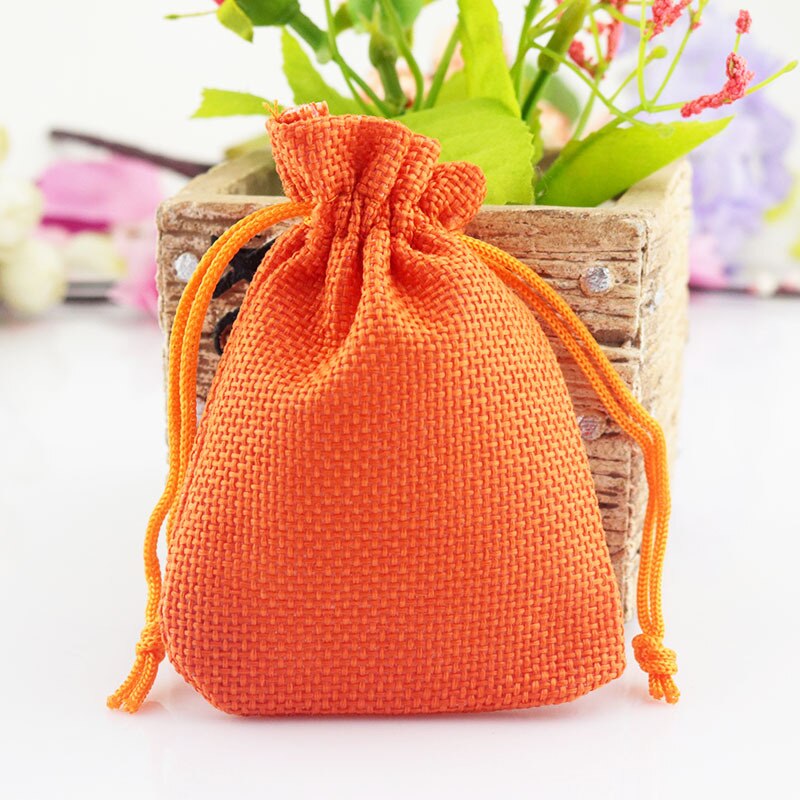 Set of 50 Natural Linen Gift Bags