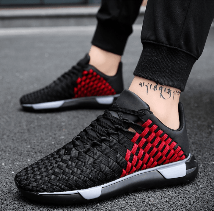 Summer pure hand-woven running shoes Korean version of the tide retro light breathable mesh shoes men's sports shoes 8213 - MRSLM