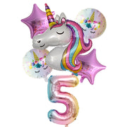 Rainbow unicorn balloons, view 5 - MRSLM