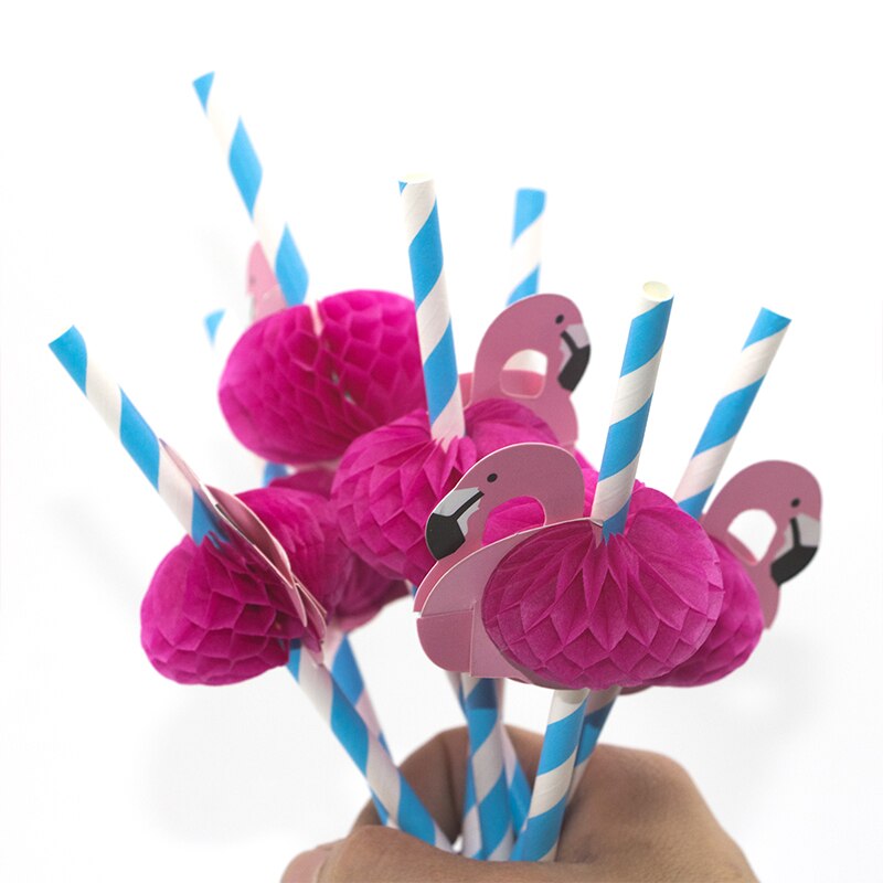 3D Flamingo Drinking Straws 10/20 Pcs Set