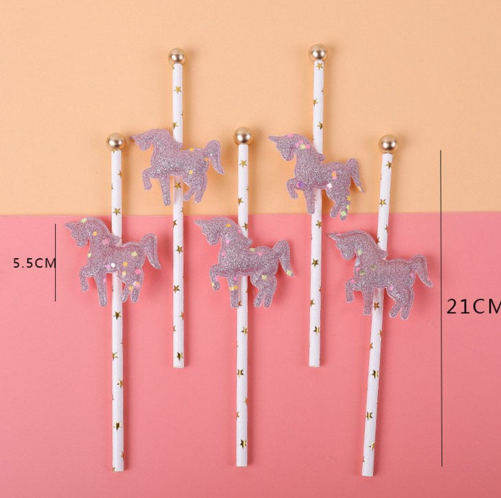 glitter unicorn cake toppers, view 2 - MRSLM