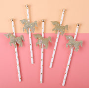 glitter unicorn cake toppers, view 3 - MRSLM