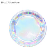 silver paper party tableware set, view 5 - MRSLM