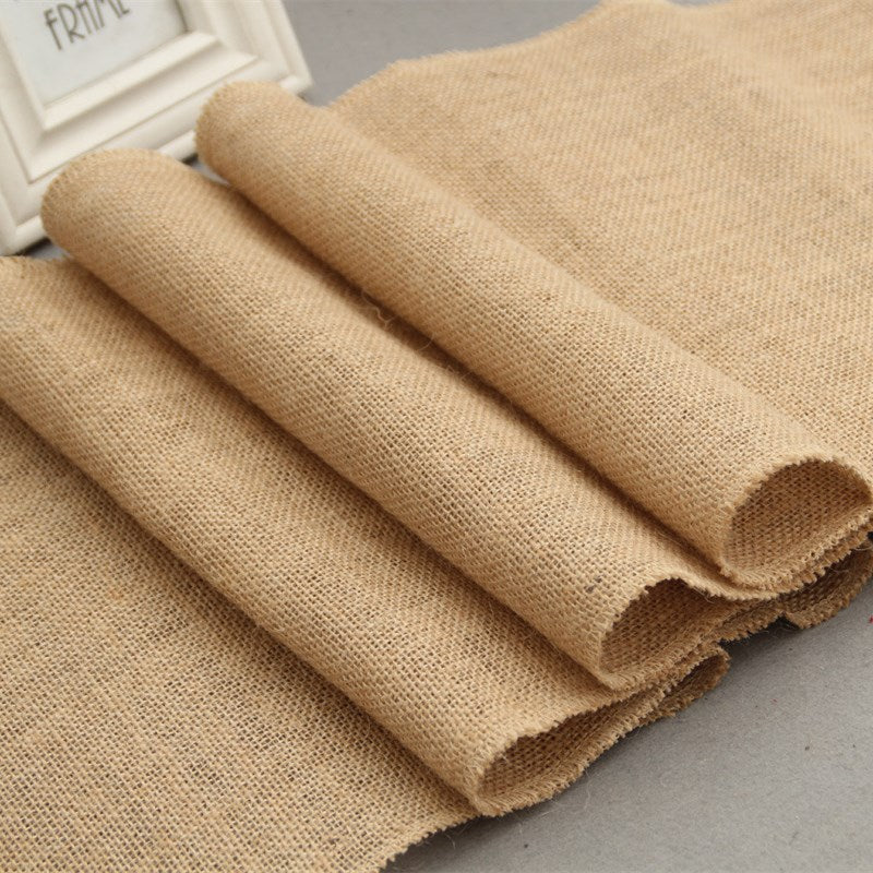 lace trim jute table runner, view 12 - MRSLM