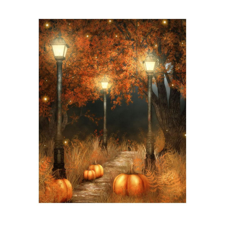 5x7ft Halloween Pumpkin Lamp Photography Backdrop Studio Prop Background - MRSLM