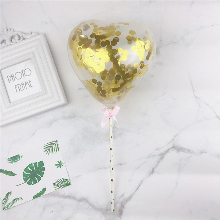 Confetti Balloon Cake Topper 10 Pcs Set