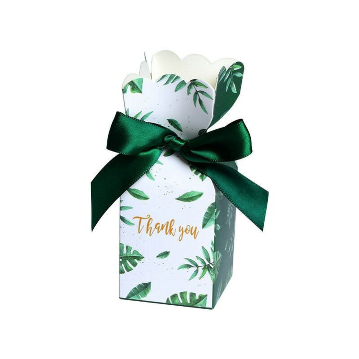 Set of Green Paper Candy Boxes