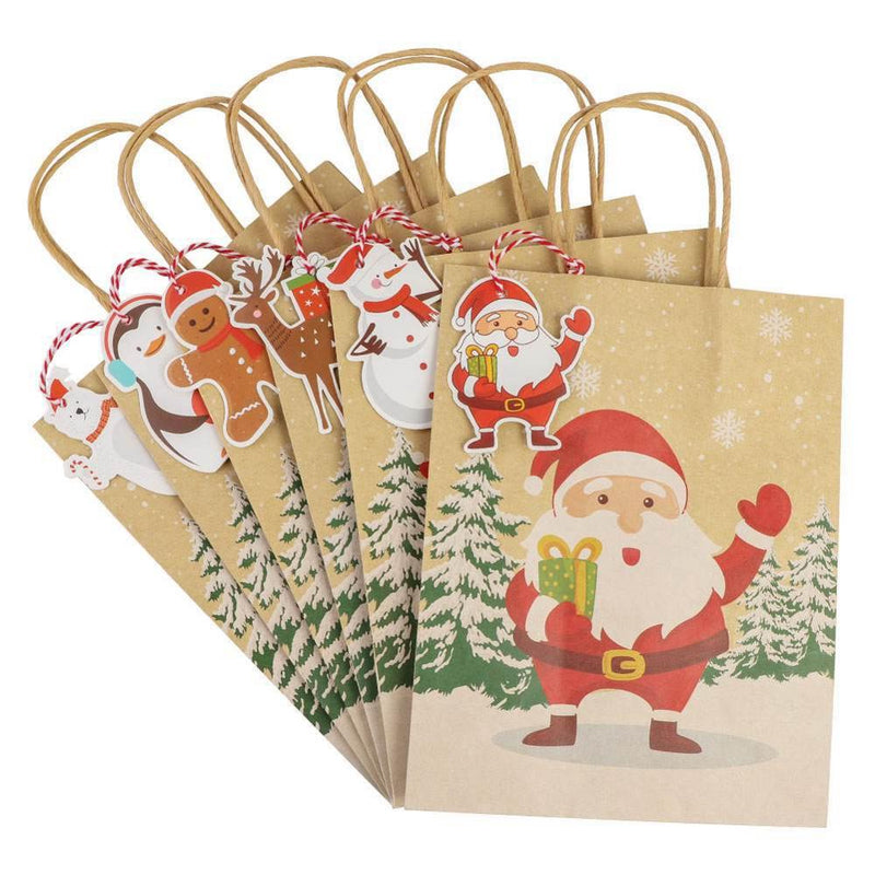 kraft paper christmas gift bags, view 3 - MRSLM