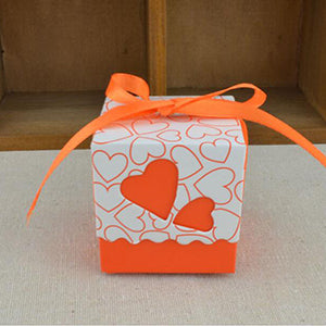 Colorful Love Heart Gift Candy Boxes with Ribbon