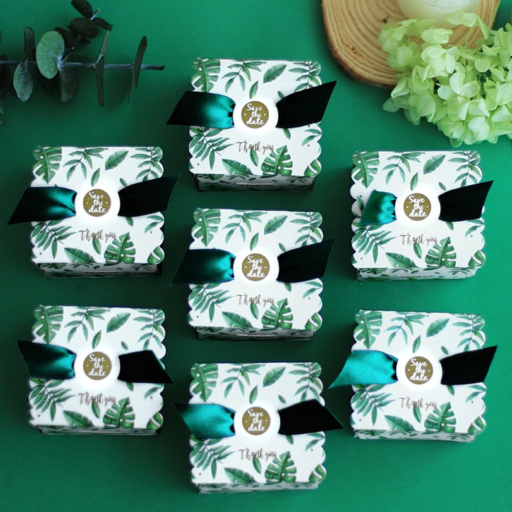 Set of Small Candy Boxes in Green Color