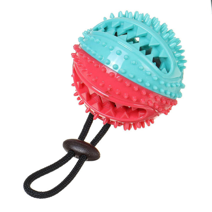 Pet Molar Bite Toy Dog Ball Chew Toys Pet Tooth Cleaning Built-in Sound Toys - MRSLM