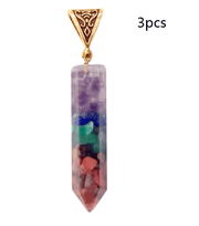 seven chakra crystal hexagon necklace, view 7 - MRSLM