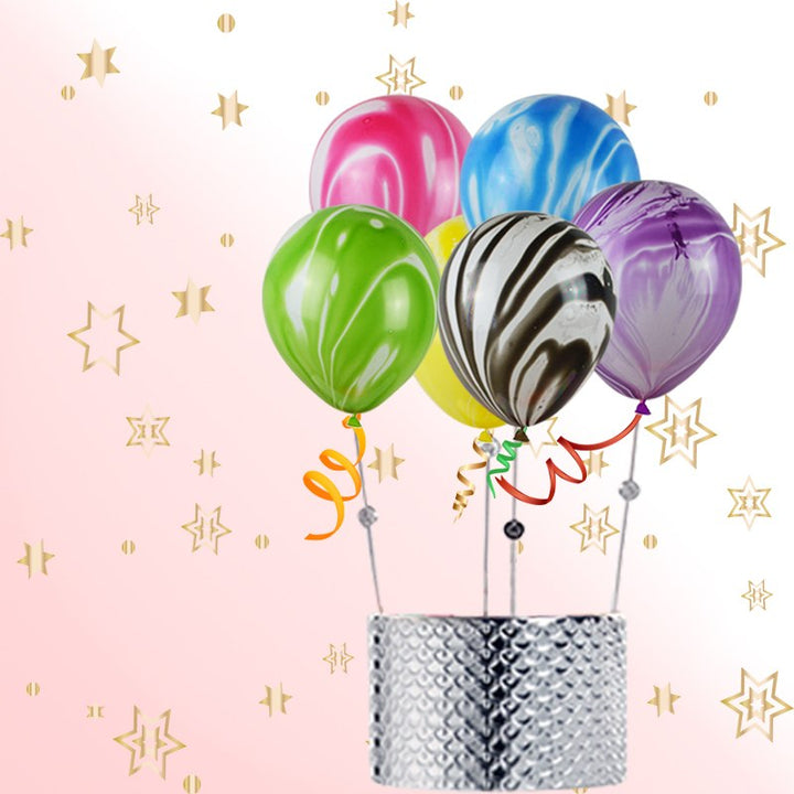 Hot Pink Marble Printed Party Balloons 10 pcs Set