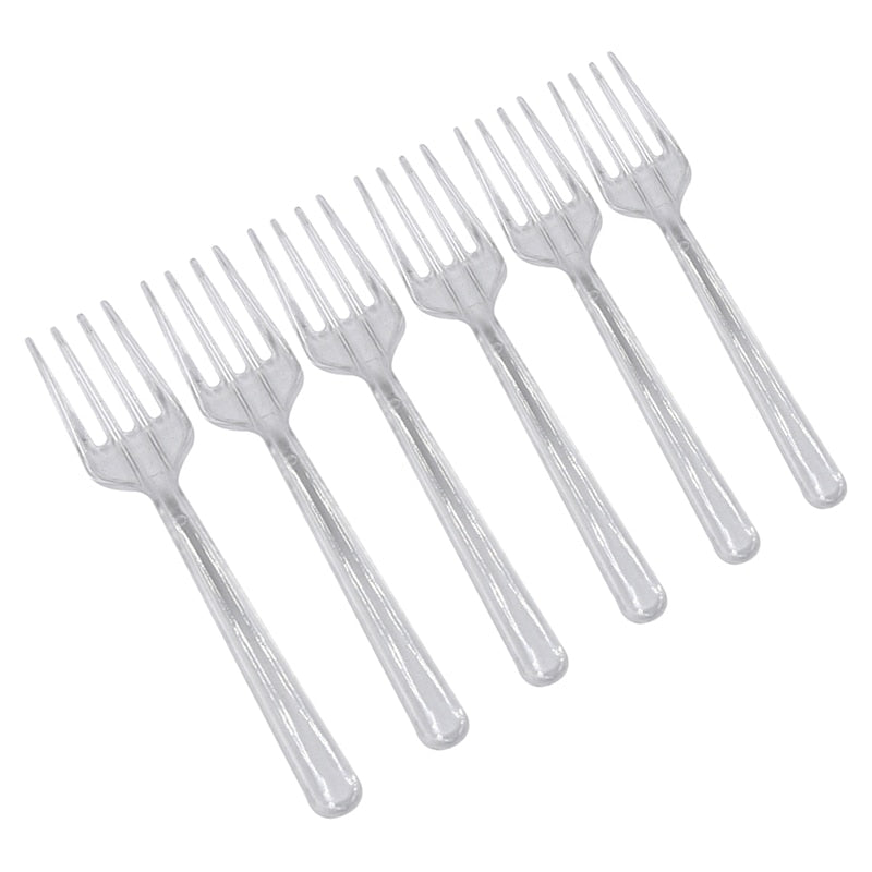 disposable plastic forks set, view 8 - MRSLM