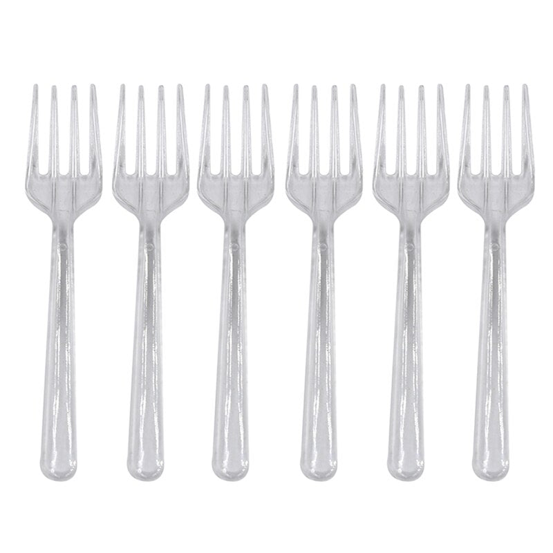 disposable plastic forks set, view 2 - MRSLM