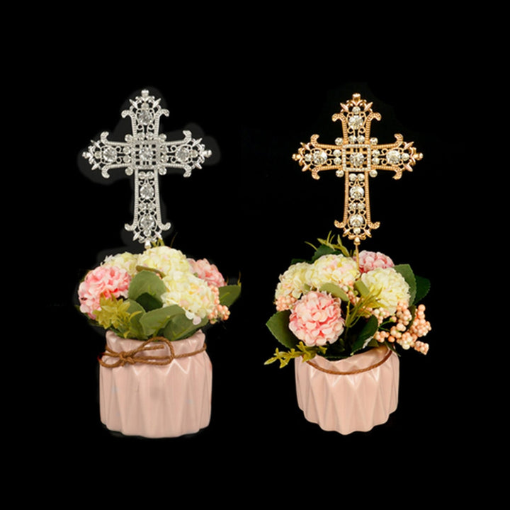 Crystal Cross Cake Topper