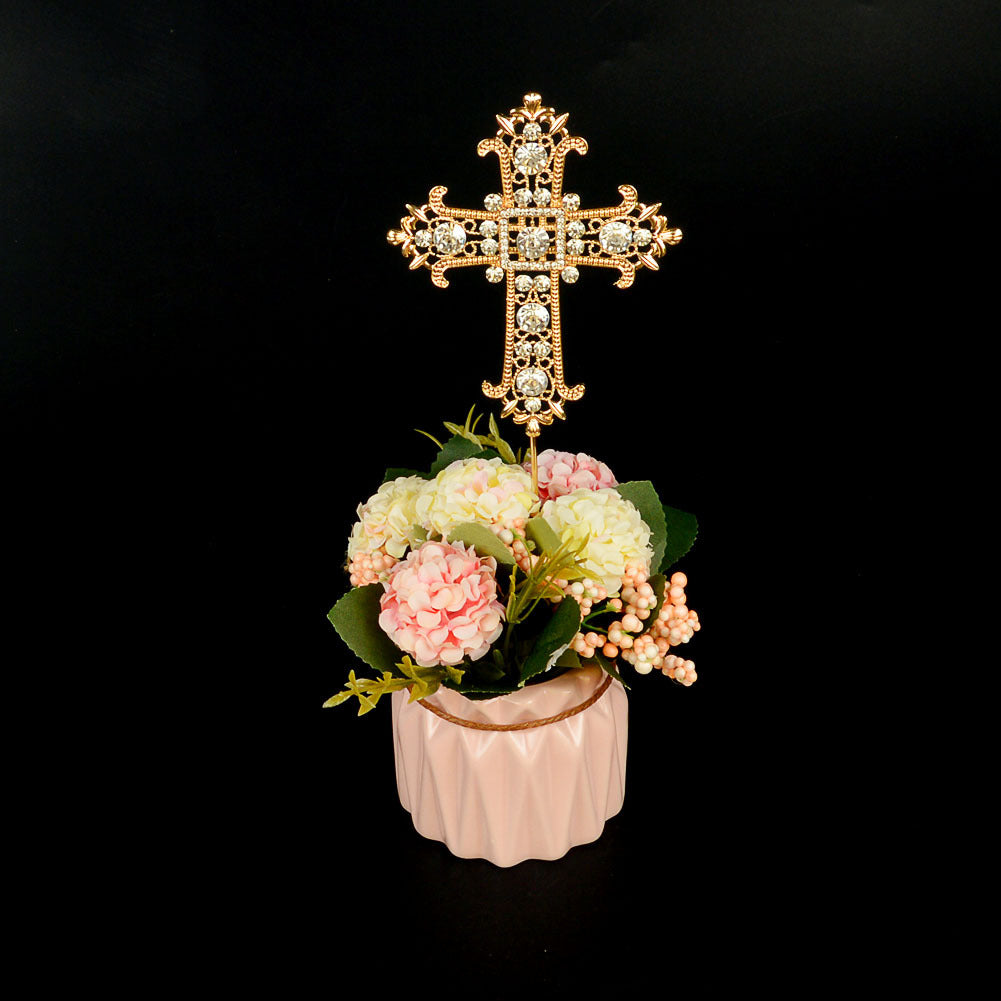 Crystal Cross Cake Topper