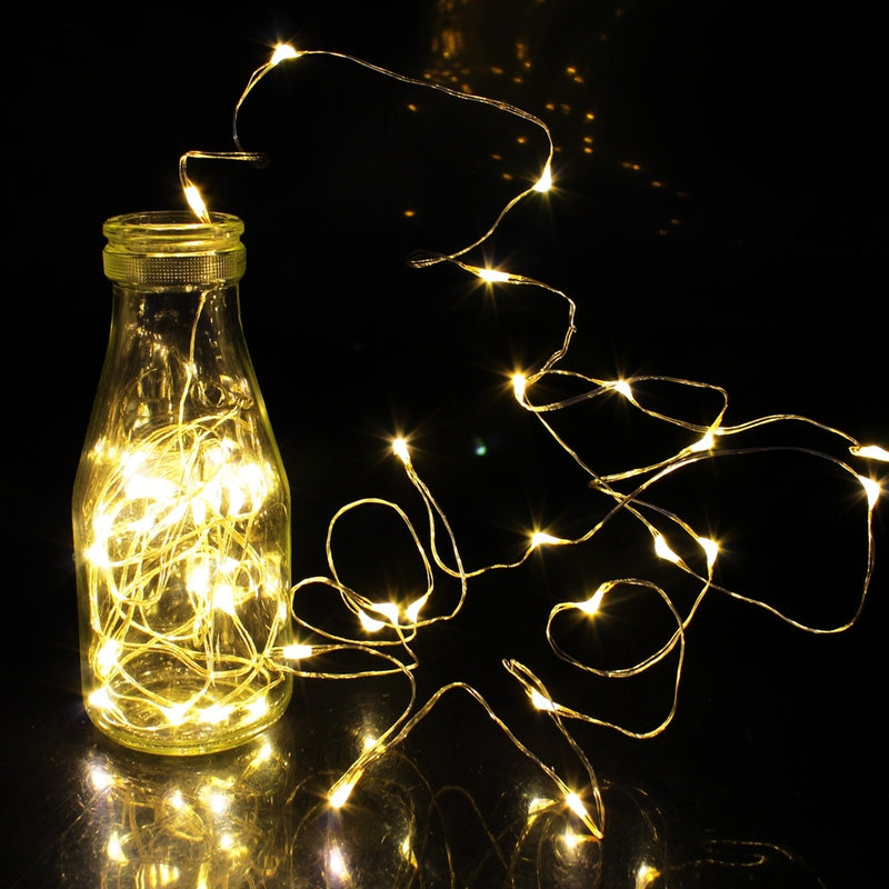 copper wire LED string lights, view 14 - MRSLM