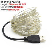 copper wire LED string lights, view 13 - MRSLM