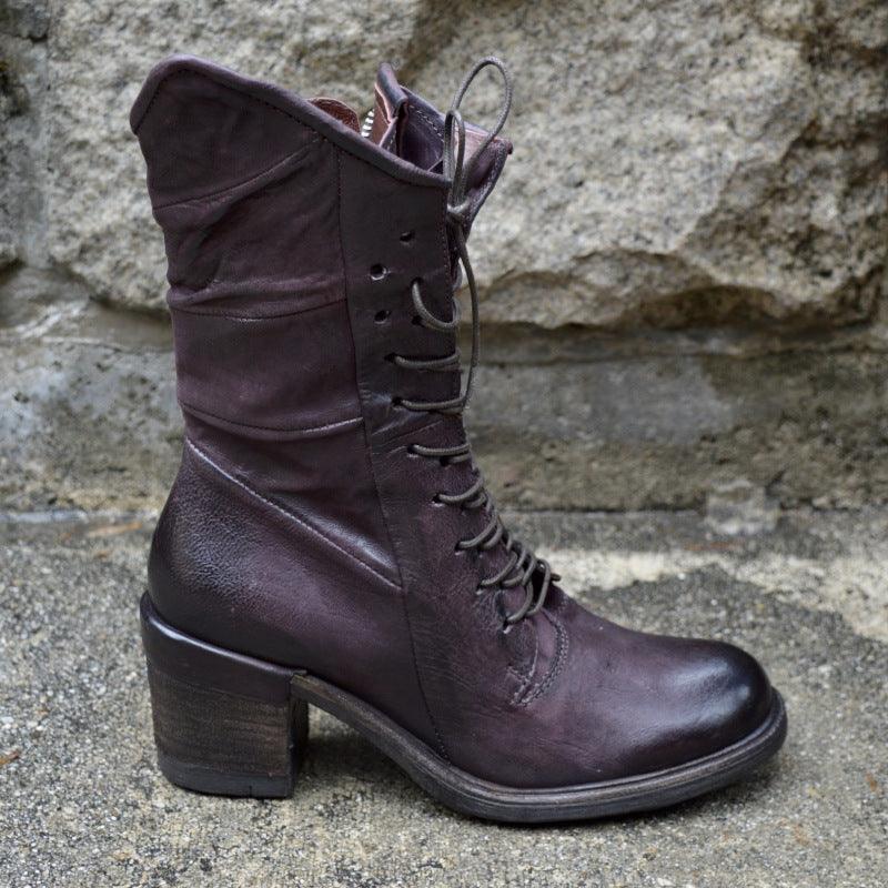 New Autumn And Winter High-heeled Thick-heeled Boots - MRSLM