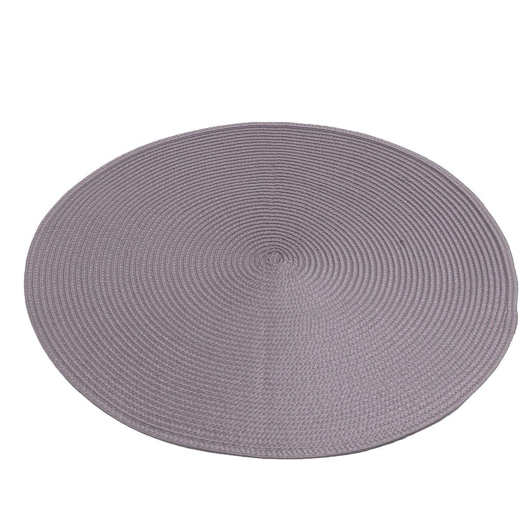 Round Jacquard Woven Non Slip Placemats Kitchen Dining Table Mat Heat Resistant 6 Colors - MRSLM