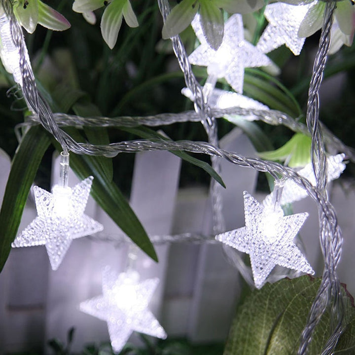 Star Shaped LED String Lights with Battery