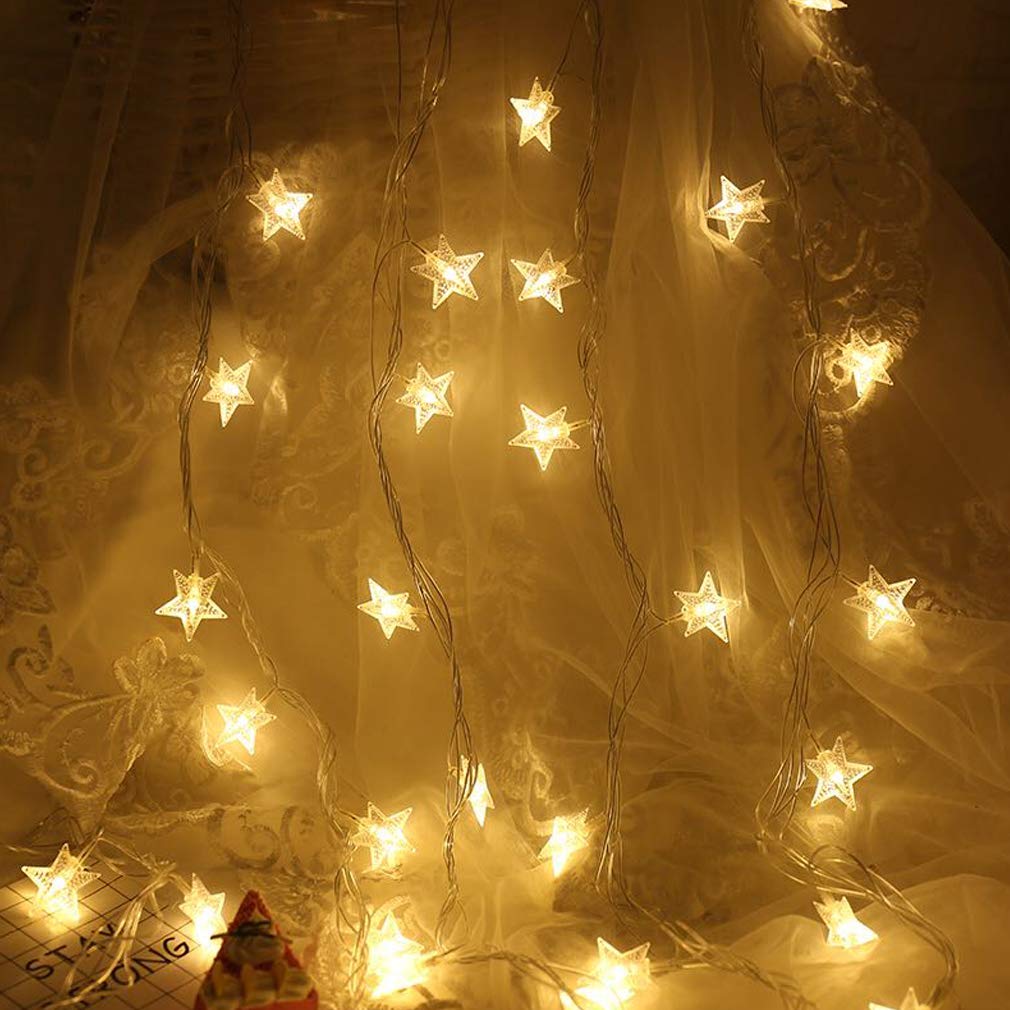 Star Shaped LED String Lights with Battery