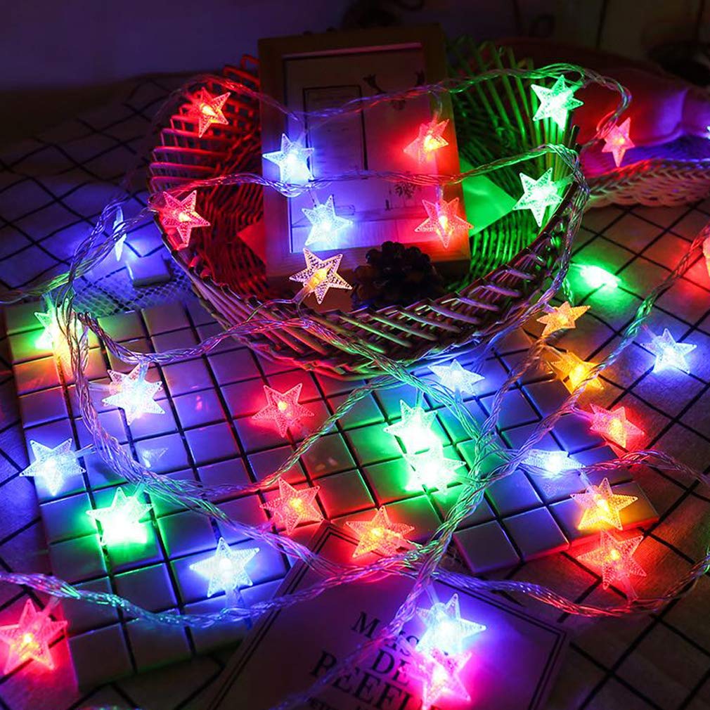 Star Shaped LED String Lights with Battery