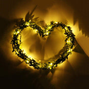 LED string lights with green leaves, view 2 - MRSLM