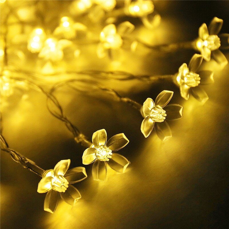 cherry blossom LED string lights, view 5 - MRSLM