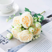 artificial peony flower branch, view 6 - MRSLM