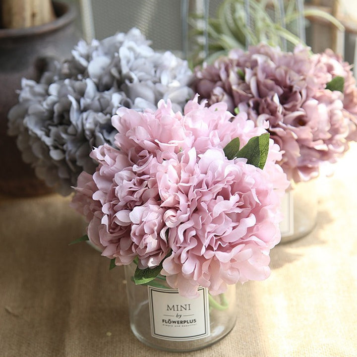 Artificial Peony Flowers Branches Set