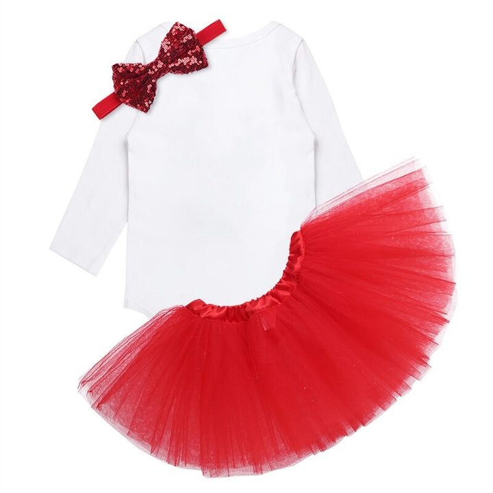 Christmas Dear Patterned Costume for Baby Girls