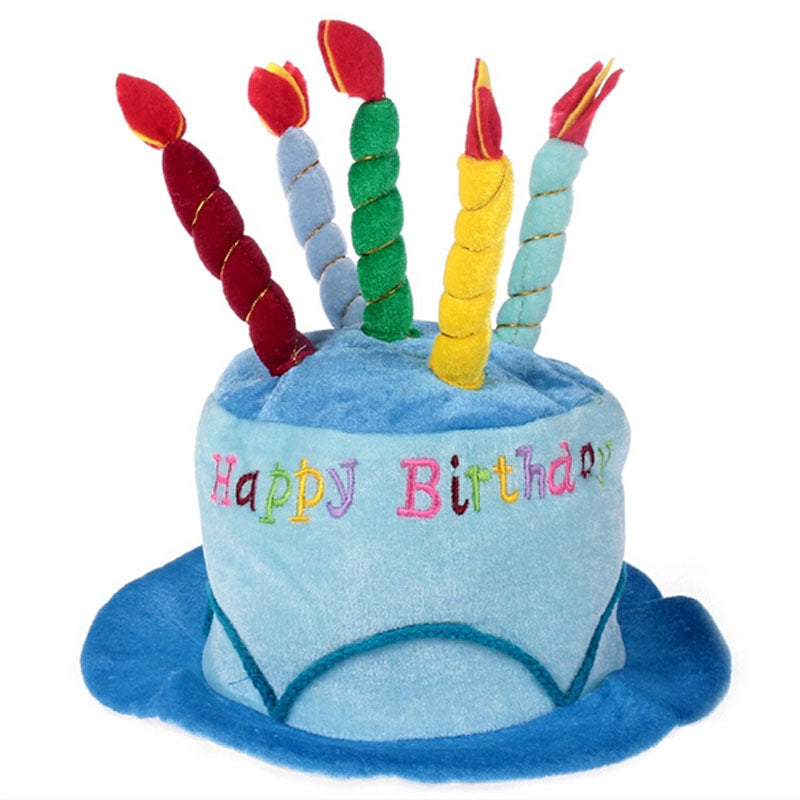 Plush Birthday Cake with Candles Hat