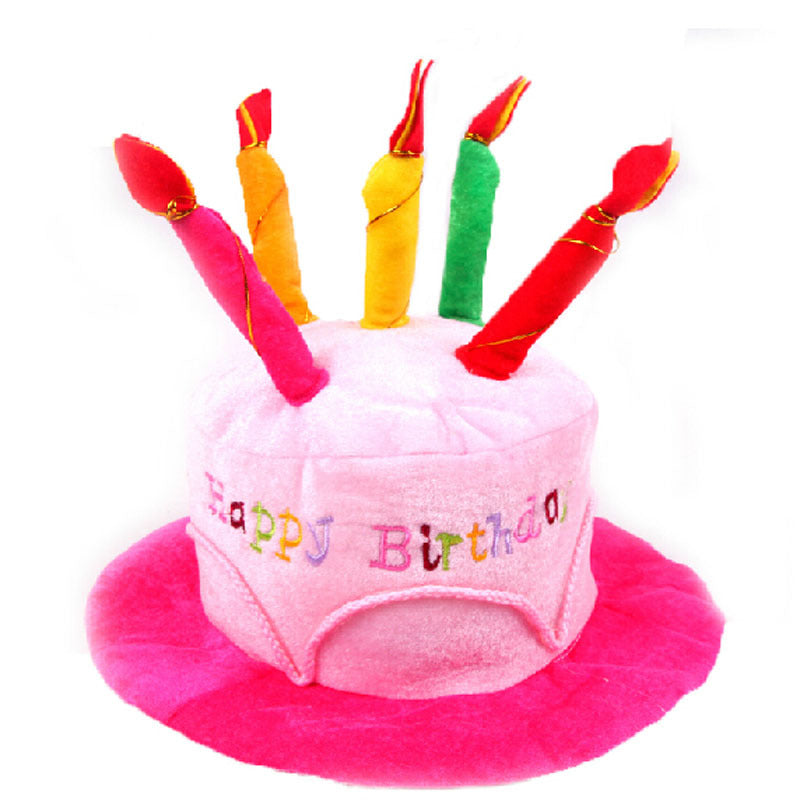 Plush Birthday Cake with Candles Hat