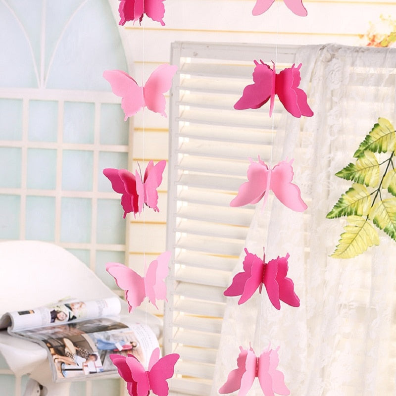 Colorful 3D Butterfly Paper Garland