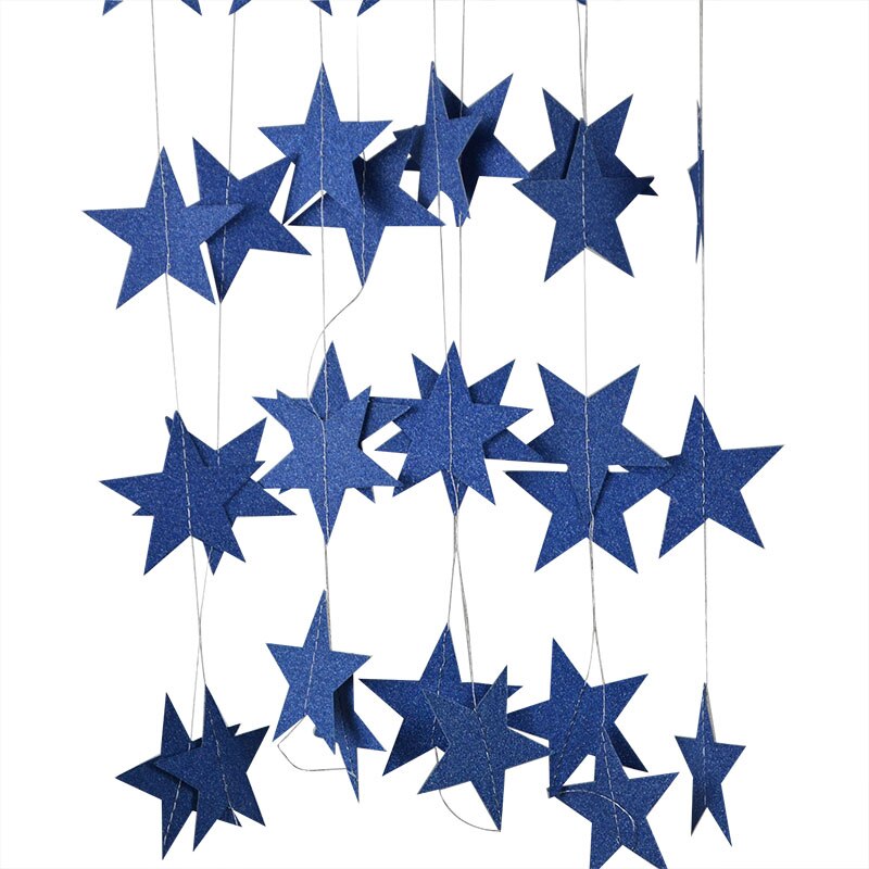 Paper star party garland, view 3 - MRSLM