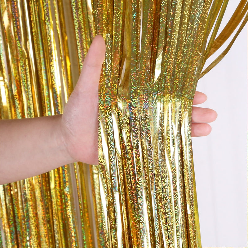 glittering metallic fringe curtain, view 12 - MRSLM