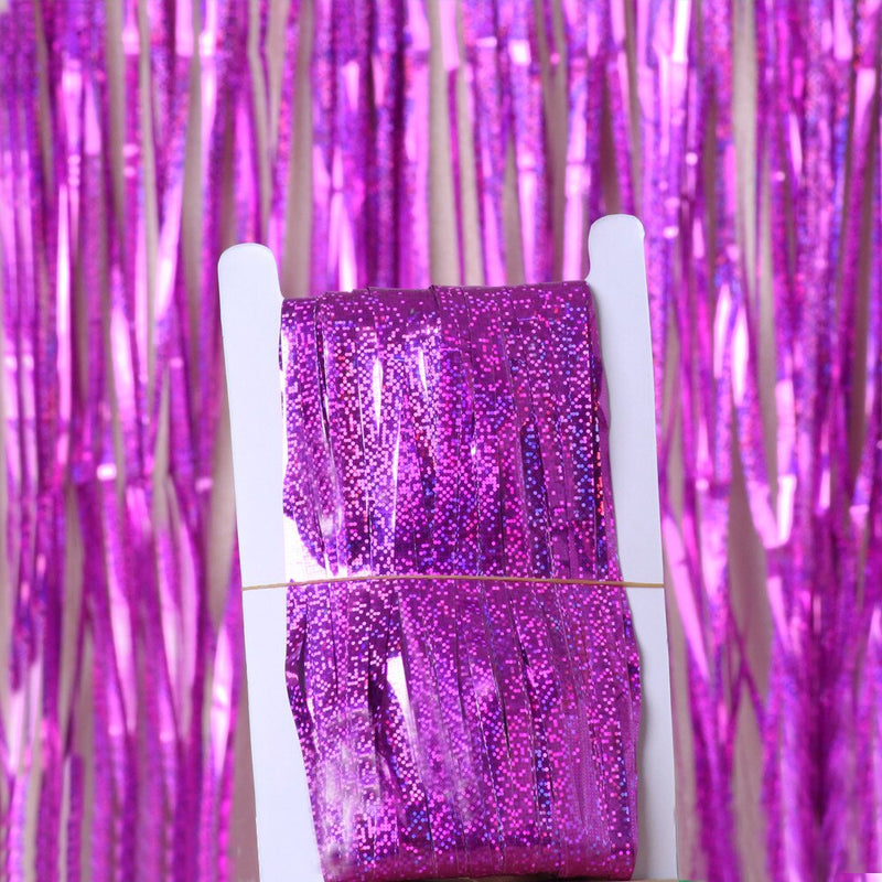 glittering metallic fringe curtain, view 5 - MRSLM