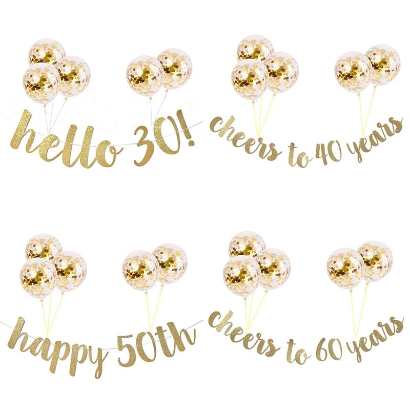 Milestone birthday garland with balloons - MRSLM