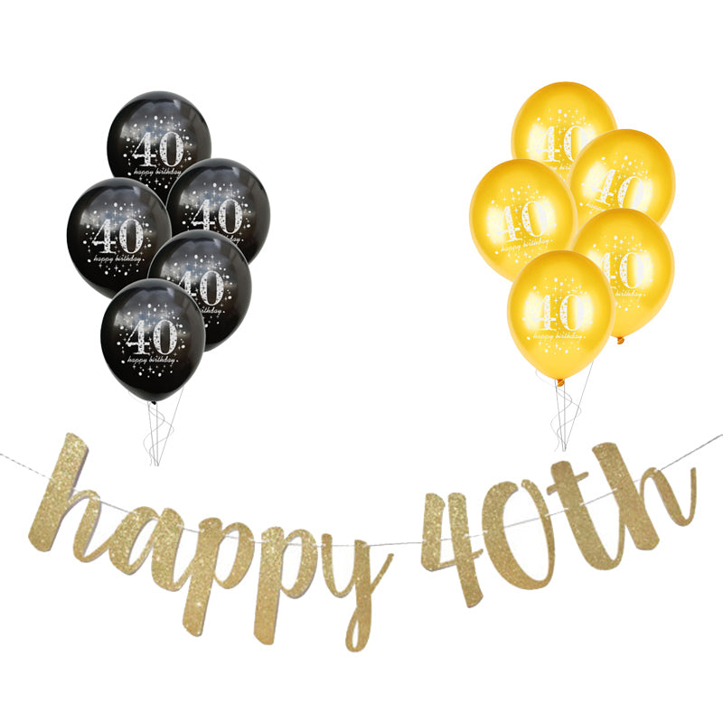 Milestone Birthday Garland with Balloons