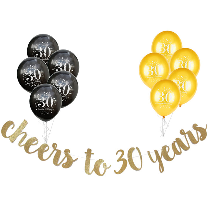 Milestone Birthday Garland with Balloons