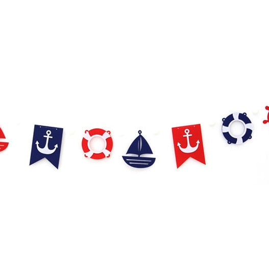 nautical party banner, view 2 - MRSLM