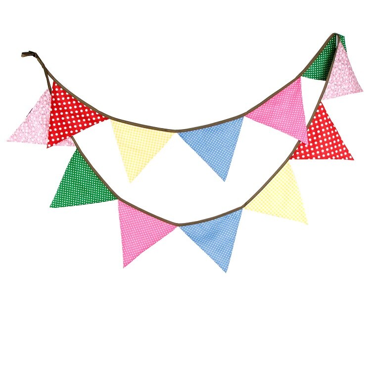 Colorful Cotton Flags Party Banner